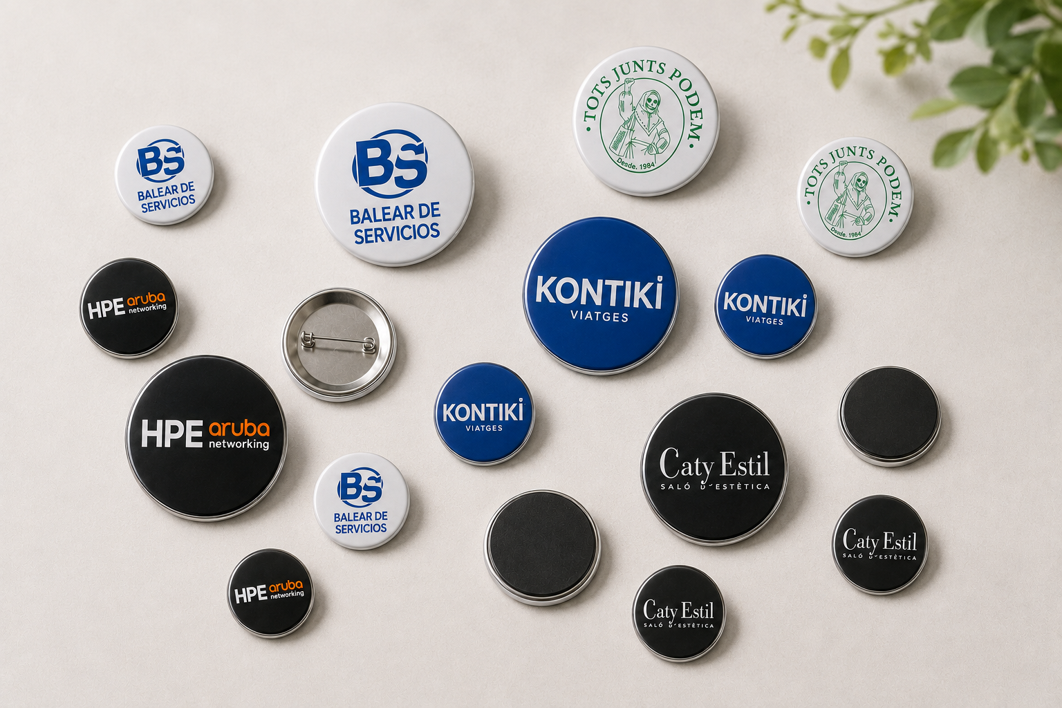 Chapas e imanes personalizados con logotipos